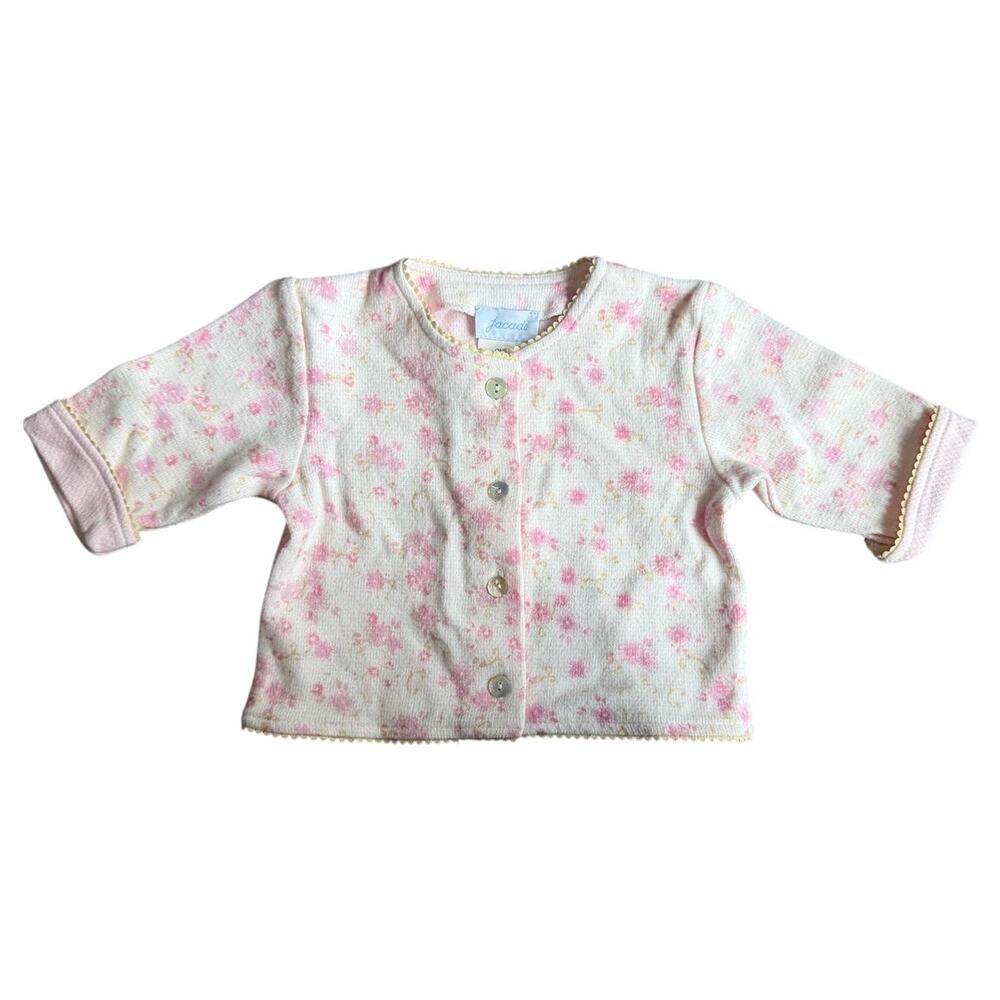Jacadi Paris Baby Floral Button Sweater Size one / 3 months